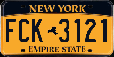 NY license plate FCK3121