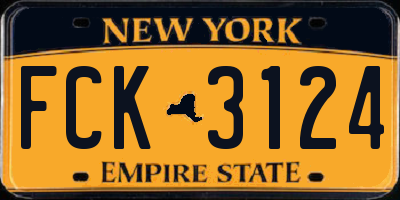 NY license plate FCK3124