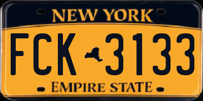 NY license plate FCK3133