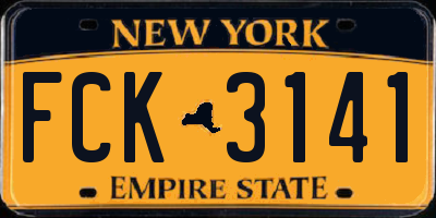 NY license plate FCK3141