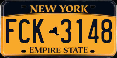 NY license plate FCK3148
