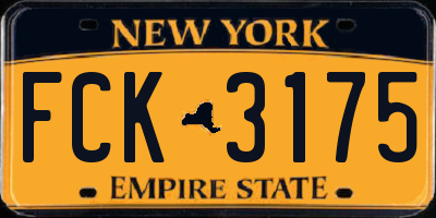 NY license plate FCK3175