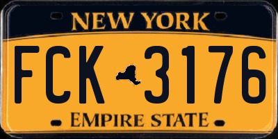 NY license plate FCK3176