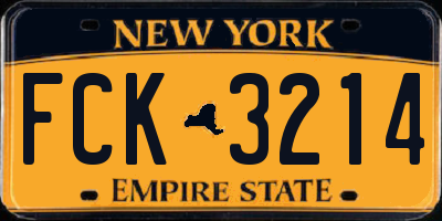NY license plate FCK3214