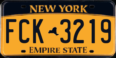 NY license plate FCK3219