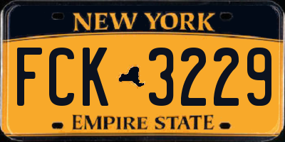 NY license plate FCK3229