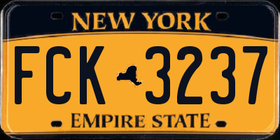 NY license plate FCK3237
