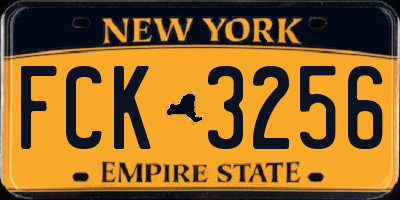 NY license plate FCK3256