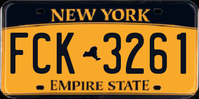 NY license plate FCK3261