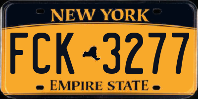 NY license plate FCK3277