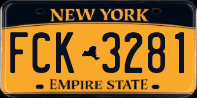 NY license plate FCK3281