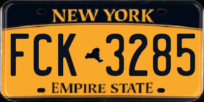 NY license plate FCK3285