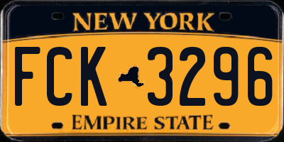 NY license plate FCK3296