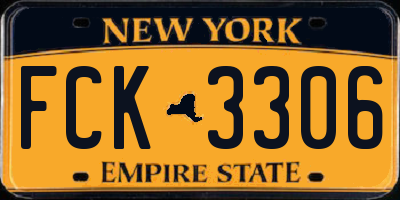 NY license plate FCK3306