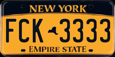 NY license plate FCK3333