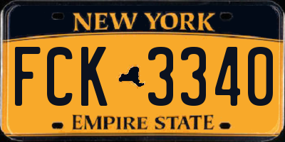 NY license plate FCK3340