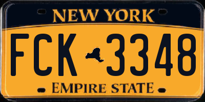 NY license plate FCK3348