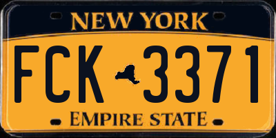 NY license plate FCK3371