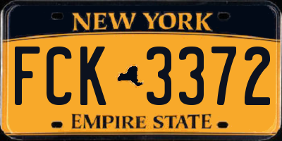 NY license plate FCK3372