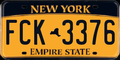 NY license plate FCK3376