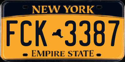 NY license plate FCK3387