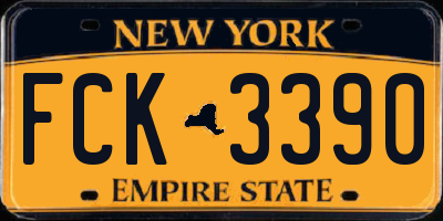 NY license plate FCK3390