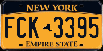 NY license plate FCK3395
