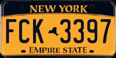 NY license plate FCK3397