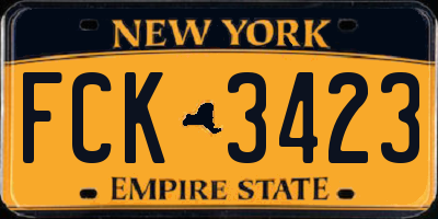 NY license plate FCK3423