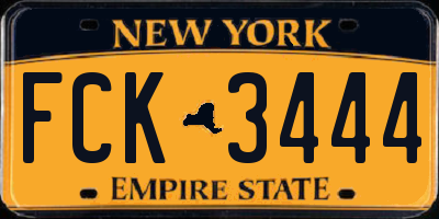 NY license plate FCK3444