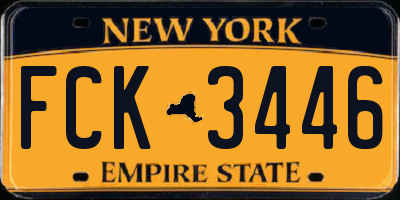 NY license plate FCK3446