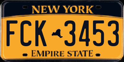 NY license plate FCK3453