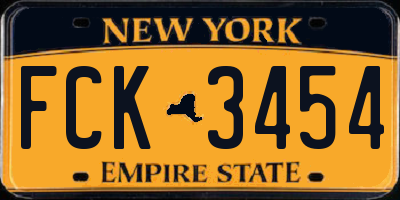 NY license plate FCK3454