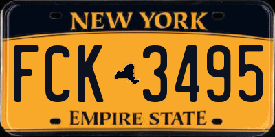 NY license plate FCK3495