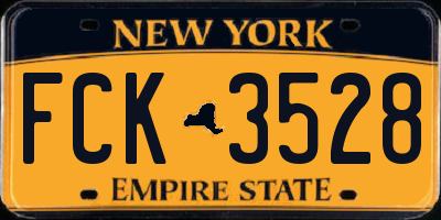 NY license plate FCK3528