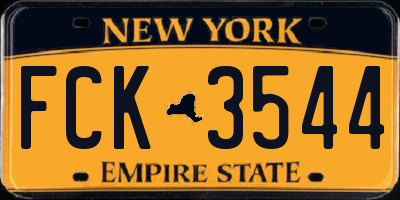 NY license plate FCK3544