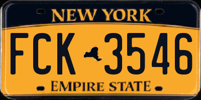 NY license plate FCK3546