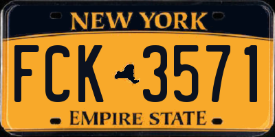 NY license plate FCK3571