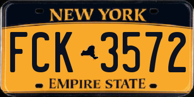 NY license plate FCK3572