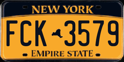 NY license plate FCK3579
