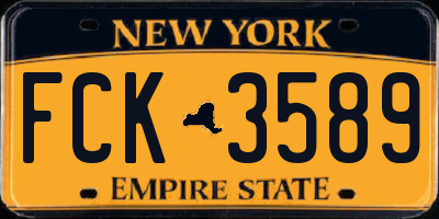 NY license plate FCK3589