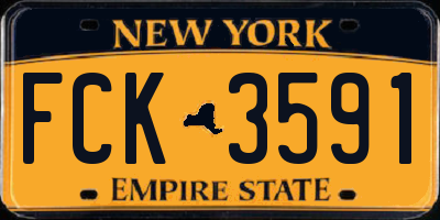 NY license plate FCK3591