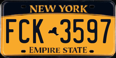 NY license plate FCK3597