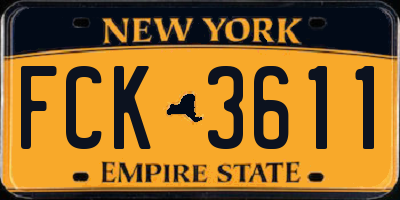 NY license plate FCK3611