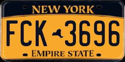 NY license plate FCK3696