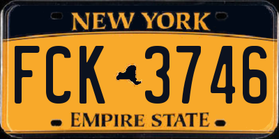 NY license plate FCK3746