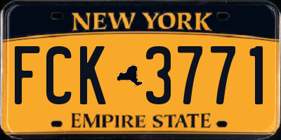 NY license plate FCK3771