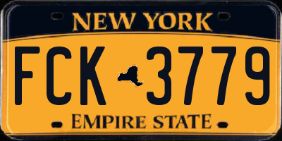 NY license plate FCK3779