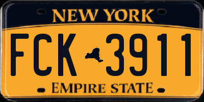 NY license plate FCK3911