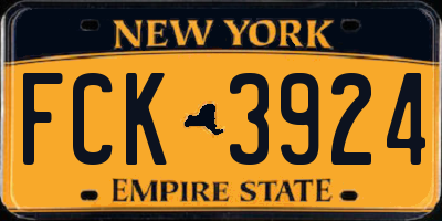 NY license plate FCK3924